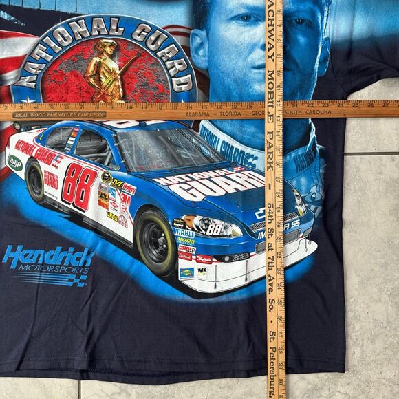 VTG Dale Earnhardt Jr National Guard T-Shirt XL All Over Print AOP Chase NASCAR - Picture 6 of 6